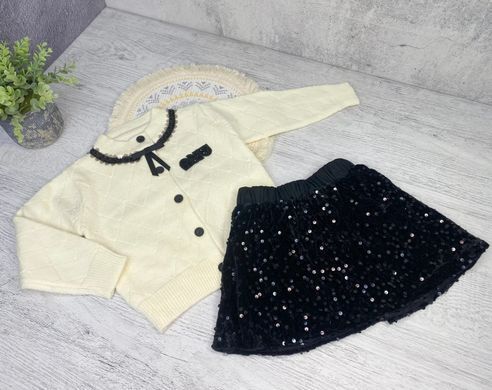 Костюм для девочки кардиган и блестящая юбка, 0794, 90 (92 см), Девочка, 34, 32, 32, 92 см, 23, Трикотаж