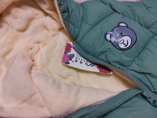 Детская куртка на синтепоне и плюшевой подкладке Мишка, 80, Мальчик / Девочка, 34, 32, 29, 80 см, Полиэстер, Плюш