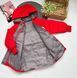 Детская куртка-пальто с капюшоном на 3-8 лет, красная, 150 (134 см), Мальчик / Девочка, 67, 48, 58, 134 см, Полиэстер, Нейлон, Замер рукава - от ворота