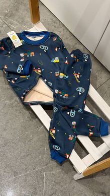 Теплая детская пижама, 5035, 100, Мальчик, 38, 32, 29, 55, 34, 86 см, Трикотаж, Плюш, С длинными рукавами