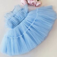 Пишна сукня-хмарка для дівчинки, блакитна, 100, Дівчинка, 56, 29, 98 см, Алталс, фатин, Бавовна