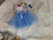 Святкова блакитна сукня в паєтках з пишною спідницею на 1-7 років, 80, Дівчинка, 46, 23, 20, 80 см, Атлас, фатин