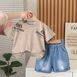 Летний костюм джинсовыми шортами для мальчика, 12382, 80 (80 см), Мальчик, 32, 29, 25, 80 см, Трикотаж, джинс