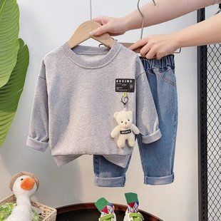 Костюм с джинсами для мальчика 0377, 80 (86 см), Мальчик, 34, 33, 48, 48, 28, 86 см, Трикотаж, джинс, Замер рукава - от ворота