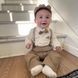 Святковий костюм для хлопчика, боді штани та кепка, 14037, 9-12м (74 см), Хлопчик, 38, 23, 25, 40, 22, 29, 74 см, Хлопок 95%, костюмка