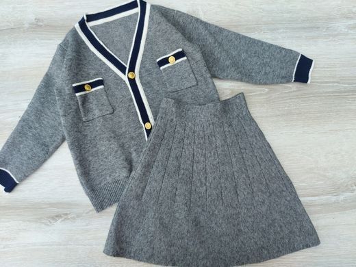 Вязаный костюм с юбкой для девочки, 0170, 100 (92 см), Девочка, 38, 31, 92 см, 29, Хлопок 95%