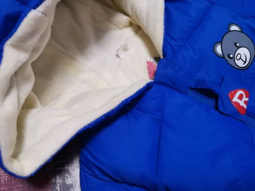 Детская куртка на синтепоне и плюшевой подкладке Мишка, 1709, 80, Мальчик / Девочка, 34, 32, 29, 80 см, Полиэстер, Плюш