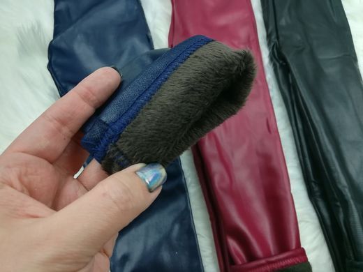 Теплі легінси на хутрі на дівчинку, бордові, 120 (110 см), Дівчинка, 63, 41, 27, 110 см, Еко - шкіра, Хутро