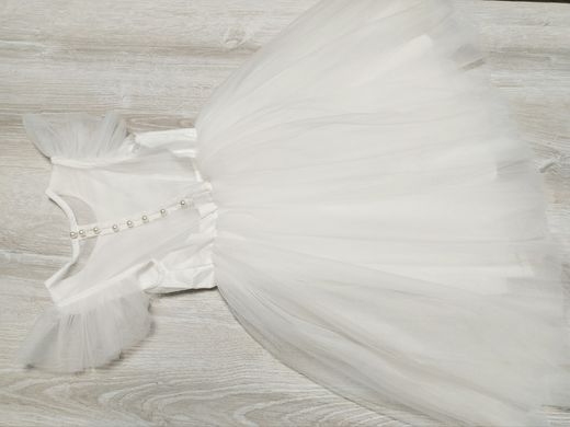 Красива біла сукня на дівчинку 0096, 120, Дівчинка, 74, 32, 110 см, Атлас, фатин, Бавовна