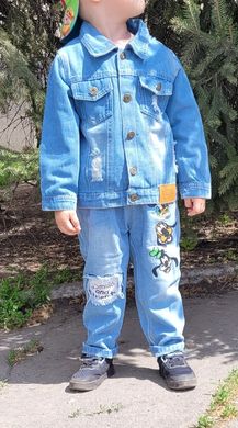 Дитяча джинсова куртка Міккі, 110, Хлопчик / Дівчинка, 47, 39, 39, 110 см, Джинс, Без підкладки