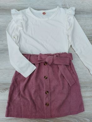 Костюм для девочки (реглан + вельветовая юбка), 0222, 90 (86 см), Девочка, 33, 29, 86 см, 24, Трикотаж, вельвет