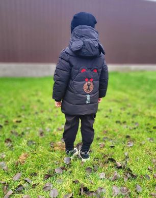 Куртка удлиненная для мальчика черная, 0016, 130, Мальчик, 58, 41, 42, 116 см, Полиэстер, Нейлон