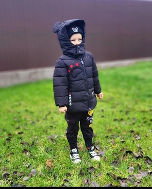 Куртка удлиненная для мальчика черная, 0016, 130, Мальчик, 58, 41, 42, 116 см, Полиэстер, Нейлон