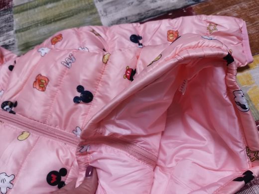 Демисезонная куртка Микки, розовая, 80, Девочка, 35, 31, 31, 86 см, Полиэстер, Нейлон
