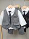 Нарядний костюм-трійка для хлопчика на 1-2-3 роки (жилетка + сорочка + краватка + штани), 214, 100, Хлопчик, 36, 31, 52, 30, 92 см, Трикотаж