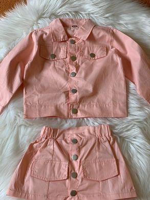 Костюм куртка зі спідницею для дівчинки, рожевий, 90, Дівчинка, 30, 28, 86 см, 23, Котон, Котон