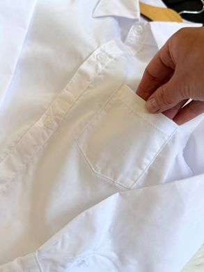 Біла сорочка для хлопчика, 3024, 100 (110 см), Хлопчик, 45, 33, 48, 110 см, Бавовна 95%, Замір рукава - від ворота