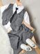 Нарядный костюм-тройка для мальчика (жилетка + рубашка + галстук + брюки), 214, 110, Мальчик, 37, 32, 55, 32, 98 см, Хлопок 95%, Трикотаж