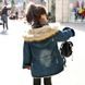 Джинсова куртка на хутряній підкладці для дівчинки, 160, Дівчинка, 68, 46, 38, 53, 140 см, Джинс, Махра
