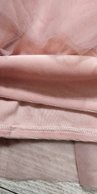 Теплое трикотажное платье с фатиновой юбкой в горошек, розовое, 110, Девочка, 50, 31, 28, 29, 92 см, Трикотаж, Трикотаж, Плюш