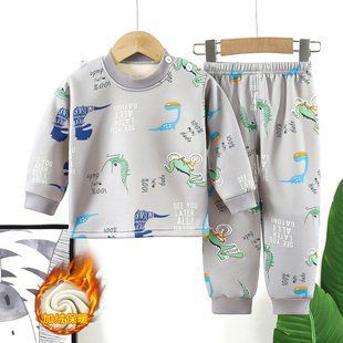 Теплая детская пижама, 5037, 90, Мальчик, 35, 28, 27, 49, 29, 80 см, Трикотаж, Плюш, С длинными рукавами