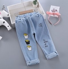 Дитячі джинси з принтом 3561, 130, Хлопчик / Дівчинка, 76, 49, 40, 128 см, Джинс