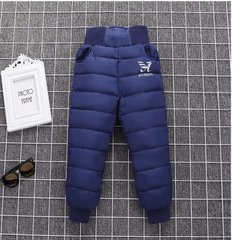 Теплые детские штаны на синтепоне, синие, 140, Мальчик / Девочка, 77, 55, 128 см, Полиэстер, Нейлон