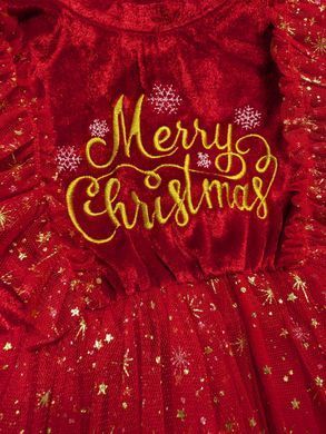 Новорічна сукня Merry Christmas, 3, Дівчинка, 50/19, 28, 30, 92 см, Велюр, фатин