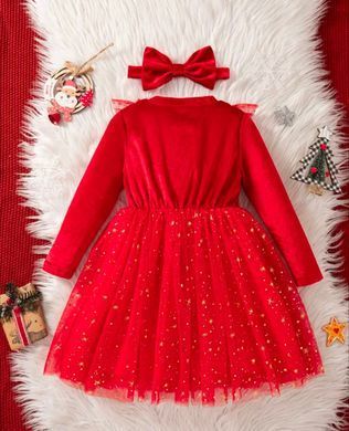 Новорічна сукня Merry Christmas, 3, Дівчинка, 50/19, 28, 30, 92 см, Велюр, фатин