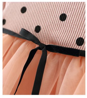 Сукня в горошок на дівчинку рожева, 110, Дівчинка, 60, 25, 39, 110 см, Трикотаж, Трикотаж