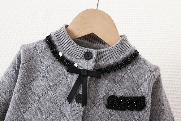 Костюм для девочки кардиган и блестящая юбка, 0793, 90 (92 см), Девочка, 34, 32, 32, 92 см, 23, Трикотаж