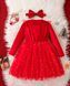 Новорічна сукня Merry Christmas, 3, Дівчинка, 50/19, 28, 30, 92 см, Велюр, фатин