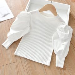 Трикотажна блузка з рукавами-волан_8005, 140, Дівчинка, 76, 41, 41, 116 см, Трикотаж, Без підкладки