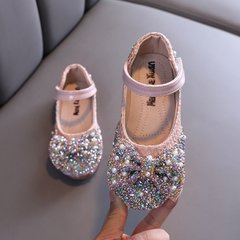 Рожеві блискучі туфлі для дівчинки_2279, 22, Эко-кожа, Эко-кожа, Дівчинка, 13.5, Стопа має бути менша за устілку на -1 см!