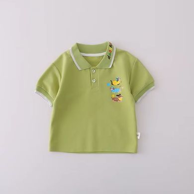 Летний костюм с поло и шортами Собачки, 201, 80 (80 см), Мальчик, 33, 29, 27, 80 см, Хлопок 95%