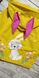 Вітровка для дівчинки Зайченя у квітах, жовта, 80, Дівчинка, 33, 29, 25, 29, 86 см, Поліестер, Нейлон