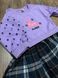 Плаття для дівчинки 1-3 років Олень в сніжинки фіолетове, 80, Дівчинка, 42, 26, 30, 74 см, Трикотаж, Трикотаж, Замір рукава - від ворота