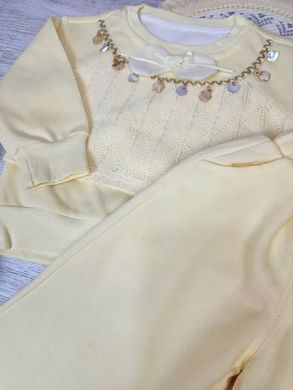 Костюм з широкими штанами для дівчинки, 0287, 90 (86 см), Девочка, 35, 34, 38, 48, 27, 86 см, Трикотаж, Замер рукава - от ворота