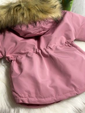 Куртка-парка для дівчинки, рожева, 90 (92 см), Дівчинка, 47, 39, 40, 92 см, Котон, Нейлон, Замір рукава - від ворота