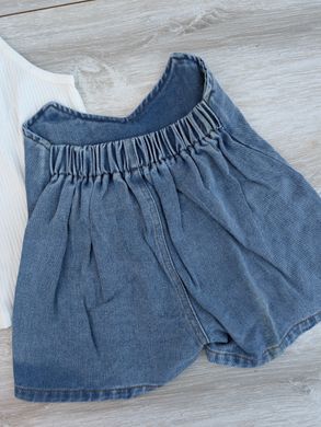 Летний костюм с топом и джинсовыми шортами, 12298, 4 (98 см), Девочка, 36, 29, 26, 98 см, Трикотаж, джинс