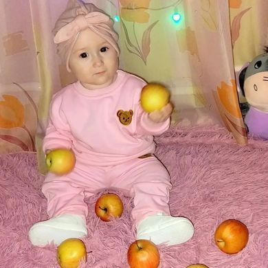 Дитячий трикотажний спортивний костюм, 0147, 80 (74 см), Дівчинка, 36, 33, 34, 43, 24, 74 см, Трикотаж, Замір рукава - від ворота