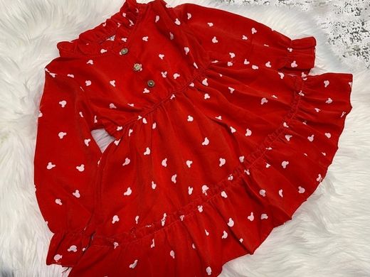 Червоне шифонове плаття для дівчинки, 86, Дівчинка, 42, 23, 30, 80 см, Шифон, Шифон