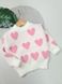 Пухнастий светр для дівчинки Сердечки, 4109, 90, Дівчинка, 34, 27, 80 см, Ангора